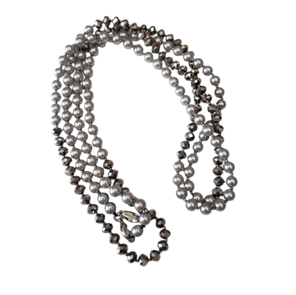 Ann Taylor Jewelry - Ann Taylor Silver Tone Faux Pearl And Silver Tone Beaded Necklace